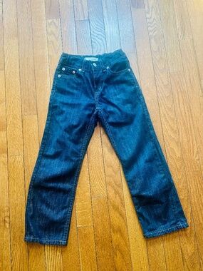Levi's Boys Dark Wash Straight Leg Jeans Adjustable Waist Classic Denim Size 6
